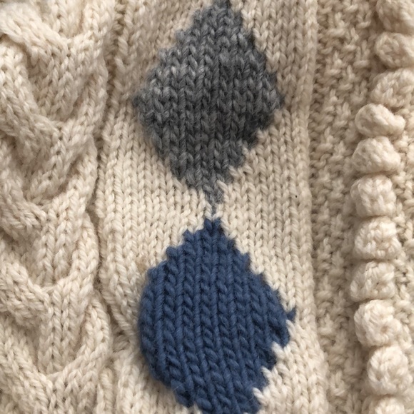 Lochcarron Men’s Hand Knitted Pure Wool Button Down Argyle Cardigan size Small - Picture 14 of 16